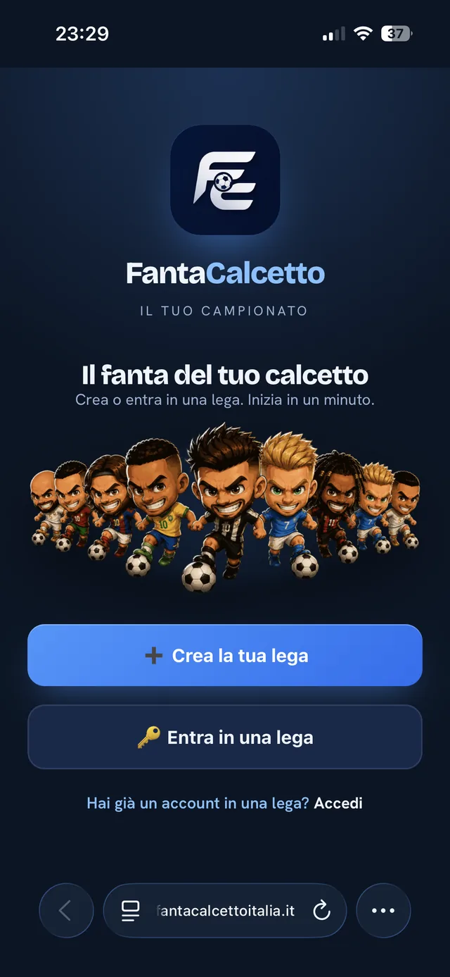 Il gioco aperto in Safari, con il pulsante del menu in basso a destra